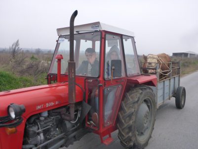 Overtaking tractors in Kosovo