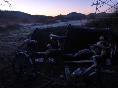Frozen camp site
