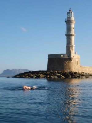 Christmas day swim in Chania harbour
