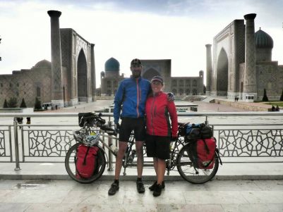 Marcus and Kirsty ride to The Registan