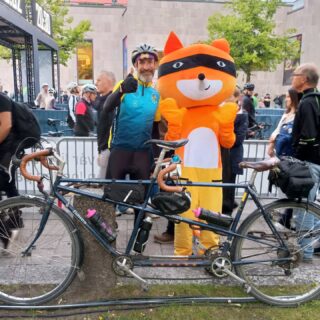 Vätternrunden is the biggest cycling event you've probably never heard of. 17,000 cyclists gather each year to ride round lake Vättern which is impressive given the full lap is 315km. 
Thanks to rave reviews from @uliharder who did it in 2000 it's been on our to do list for years so we thought it was high time we have it a go.

Our start time was 9:36pm so we rode into the very short night. Mixing with huge pelotons is always fun on a tandem. When they weren't catching a tow on our back wheel, the solo riders scampered past on the climbs but were left far behind when gravity was on our side.

Feed stations were undeniably Swedish with blueberry soup. Pickled gherkins and a DJ playing terrible euro pop. The highlight was in Jönkoping where meat balls and ryvita were served from the middle of an ice rink.

On and on we rode past endless trees. Huge red barns dotted the fields and the enormous lake sat always to our right. Sleepy at times, sore at others our difficulties were always shared with each other but so were the highlights. There are some beautiful stretches of road on the route.

Finally we dropped off the last climb and down into Motala. I reached behind me to clasp Kirsty's hand as we crossed the finish line. A medal was hung on each of our necks and we could finally stop pedalling.

Bra jobbart as they say up here. Good job.

#vätternrundan #shesnotpedallingontheback #dawessupergalaxytwin