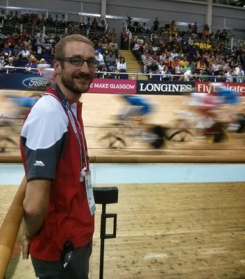 Not a bad spot to watch the track cycling