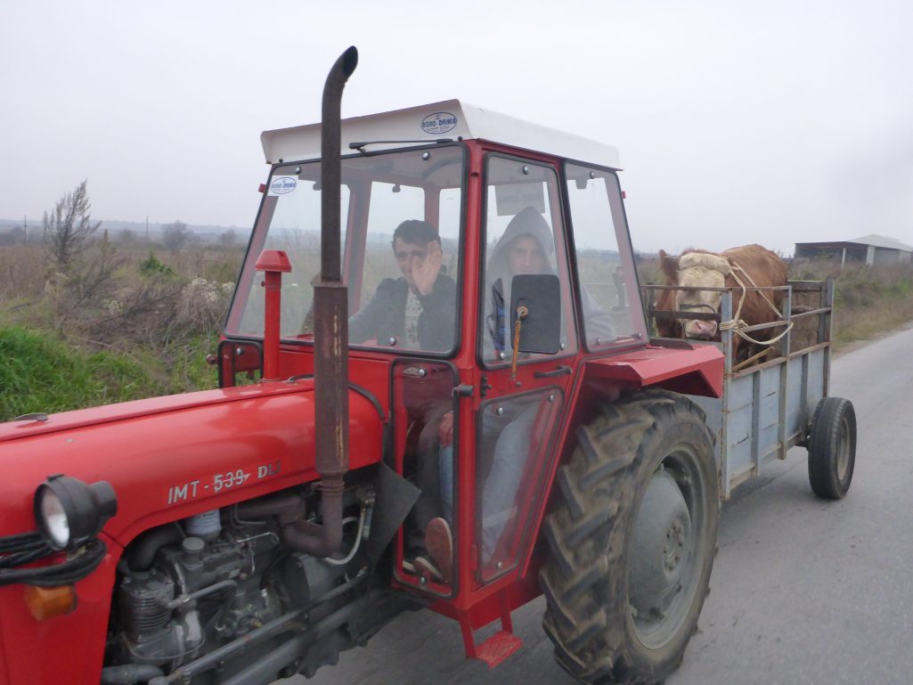 Overtaking tractors in Kosovo