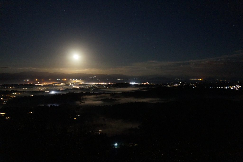 Night time view over Corfu