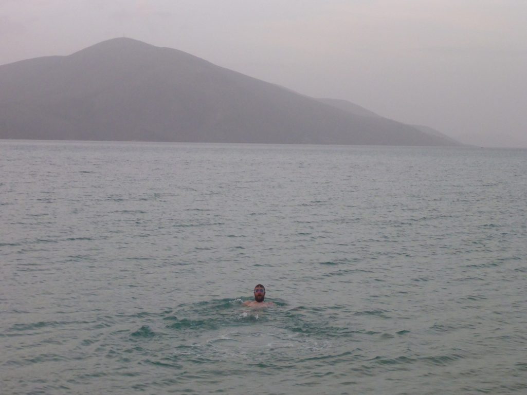 First swim since leaving the Baltic